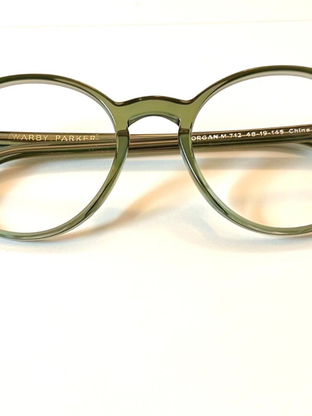 NEW Warby Parker MORGAN glasses frames, blue light filter in Rosemary Crystal